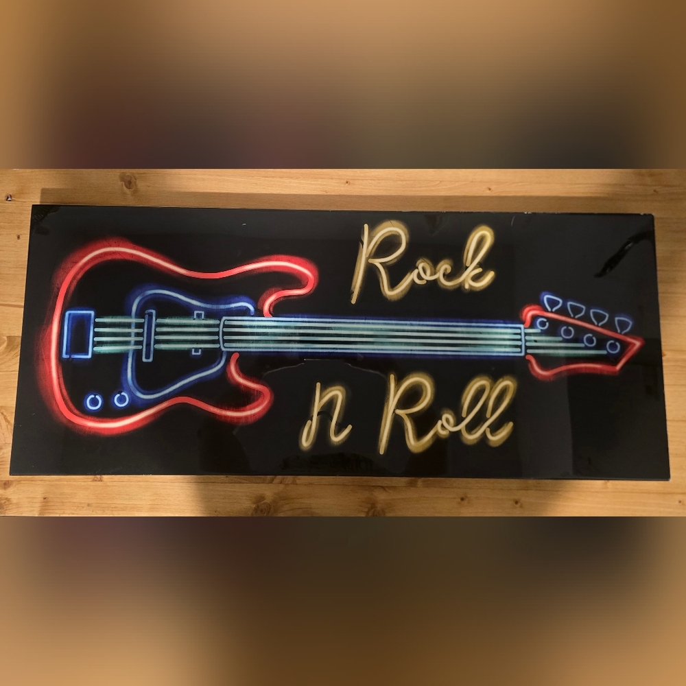 Retro Red and Yellow Rock n Roll Wall Art